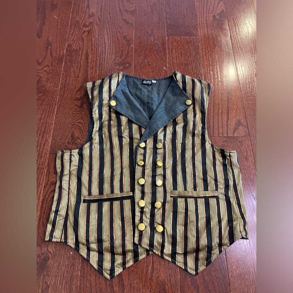 Steampunk Aristocrat Gold and Black striped vest